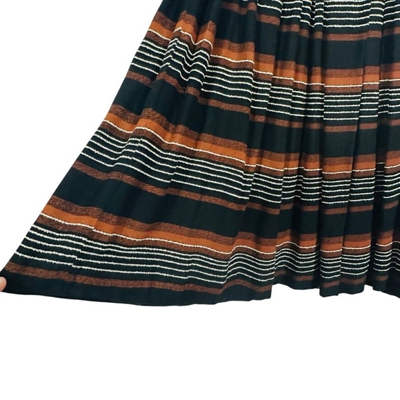 VTG. RARE 1950’s LILY MONTEZ HAND DETAILED STITCH EARTHY STRIPED BOHO MIDI SKIRT - Picture 8 of 13